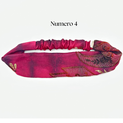 Bandeau en soie brodée "Cilou"
